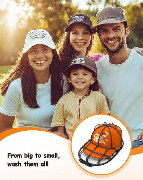 XQXA Hat Washer Cage - No Assembly Needed Hat Cleaner | Perfect Fit for Adult and Kids Hats | Ideal for Baseball Caps | Safe for Dishwasher and Wa...