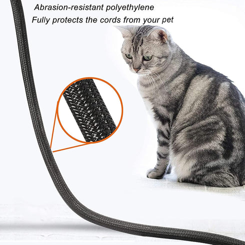 CrocSee 25ft - 3/8 inch Braided Cable Management Sleeve Cord Protector - Self-Wrapping Split Wire Loom for TV/Computer/Home Theater/Engine Bay - B...