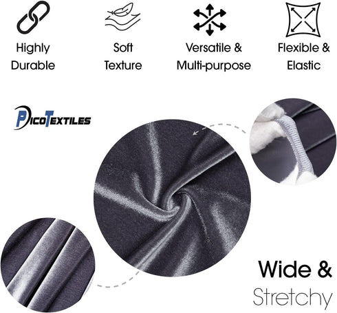 Pico Textiles 1 Yard - Charcoal Gray Stretch Velvet Fabric - Sold by The Yard - Variety of Colors - Ideal for Sewing Apparel, Dresses, Skirts, Cos...