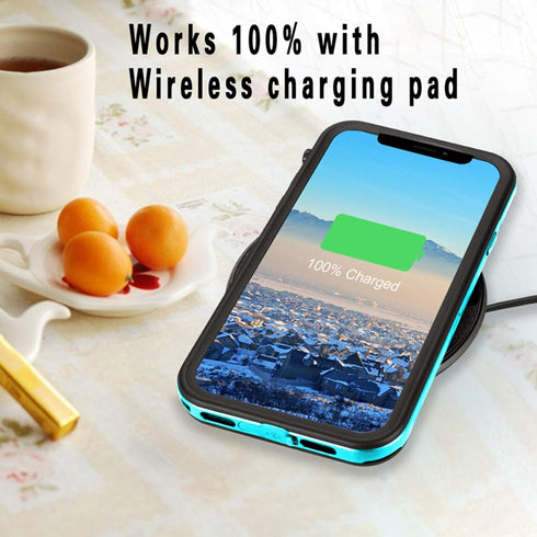 Compatible with Apple iPhone XR Case, Full-Body Protective Waterproof Case, Shockproof Snowproof Clear Cover Case for iPhone XR (6.1 Inch, Teal Cl...