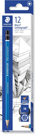 STAEDTLER Mars Lumograph 3B Graphite Art Drawing Pencil, Medium Soft, Break-Resistant Bonded Lead, 12 Pack, 100-3B...