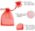 100Pcs Small Organza Bags 3x4 Inch, Red Drawstring Christmas Candy Gift Bags, Baby Shower Favor Bag Mesh Jewelry Pouches...