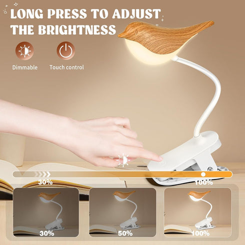 Small Bird Touch Lamp, Dimmable and Cordless Bird Night Light, USB Rechargeable Touch Sensor Control Table and Desk Lamp for Bedroom...
