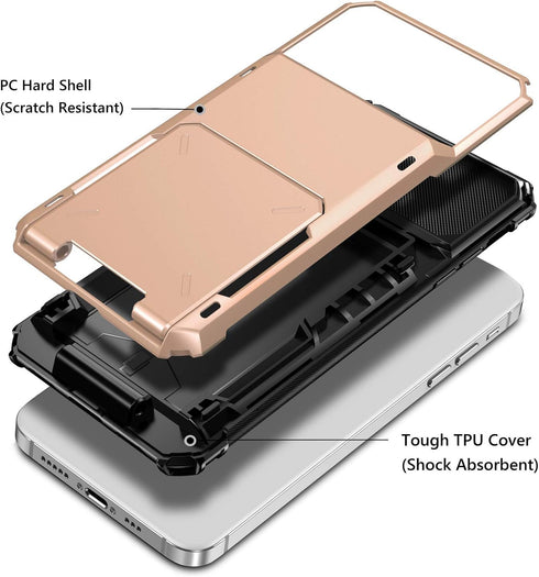 Vofolen Compatible with iPhone 12 Case 5G Wallet 4-Card Slot Credit Card Holder Flip Hidden Pocket Dual Layer Protective Back Cover Compatible wit...