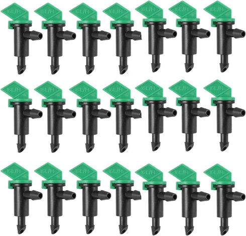 Lxcom Lighting 100 Pack 4 GPH Flag Drip Emitter Drip Emitters 16L/H Emitter Sprinkler Drippers System Parts Connect 4mm/7mm Hose for Lawn Vegetabl...