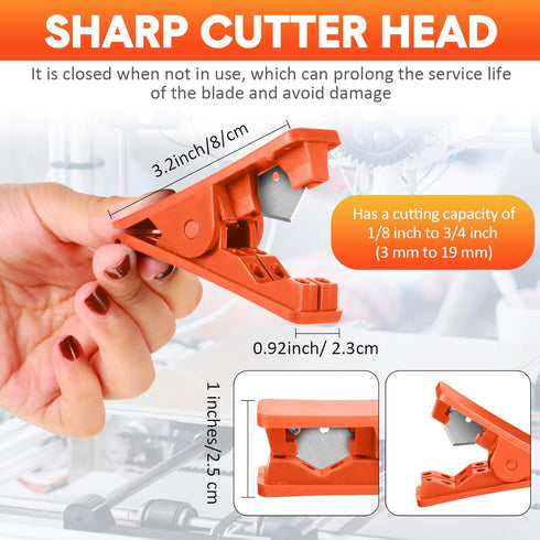 PTFE Plastic Tubing Cutter Hose Tube Cutter Pipe Cutter Accurate Tube Cutting Tool for Nylon PVC PU Tube and Hose Cut up to 3/4 Inch OD Tube (Red,...