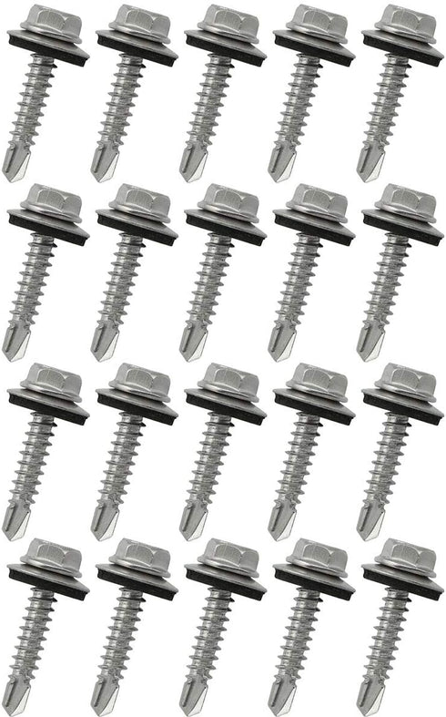 20pcs #10 x 1 Inch Metal Roofing Screws Galvanized Hex Head Sheet Metal Roof Screw for Corrugated Roofing...
