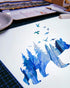 GSS Designs Mountain Forest Bear Stencil (2 Pack) - Reusable Stencil for Walls (12x12Inch) - Art Painting for Wall Canvas Furniture Cards Decor (S...