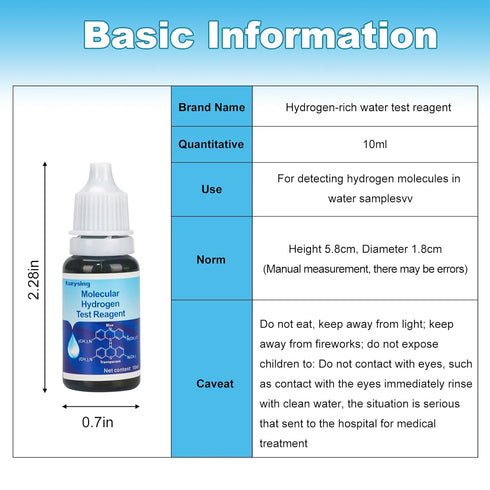 Hydrogen Test Reagent?Dissolved Hydrogen Test Reagent ?H2Blue?Test The Concentration of Hydrogen Molecules in Water...