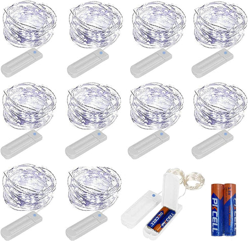 ZNYCYE 10 Pack Fairy Lights Battery Operated?10ft 30 LED String Lights 8 Modes with Timer Waterproof Fairy Lights for DIY Wedding Party Bedroom Ma...