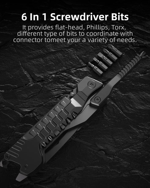 Multitool Knife 17 in 1Fire Starting Sticks, Bottle Opener, Saw Screwdrivers Bottle Opener, Whistle, Window Breaker and More -Perfect for Camping,...