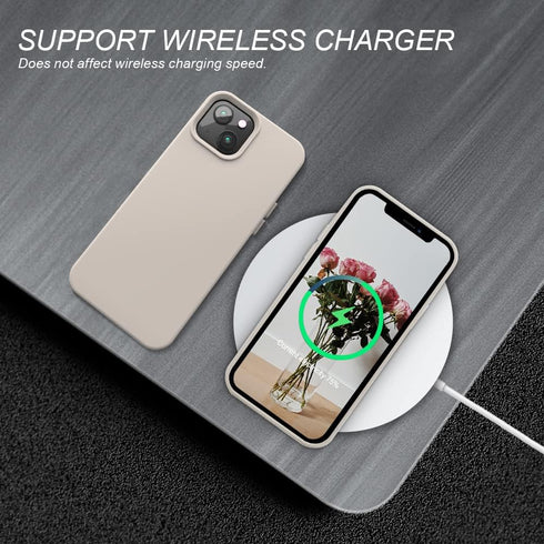 SOH iPhone 13 Phone Case with Slim Shockproof Soft Anti-Scratch Microfiber Lining, Silky Touch Soft Liquid Silicone Anti-Fingerprint Full-Body Pro...