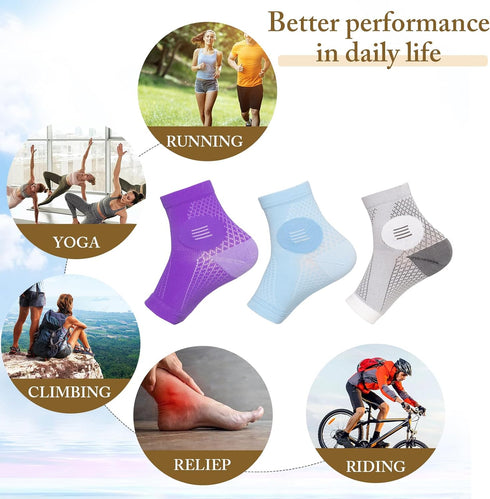 2Pairs Neuropathy Socks for Men and Women - Soothe Relief Socks for Neuropathy Pain Women - Plantar Fasciitis Socks - Anti Fatigue Compression Foo...