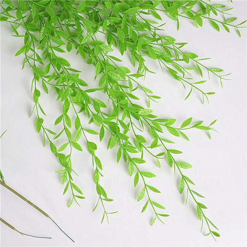PASYOU Artificial Hanging Vines, Fake Simulation Weeping Willow Plants Decor Greenery Leaves Ivy for Wedding Indoor Outdoor Home Garden Balcony Pa...