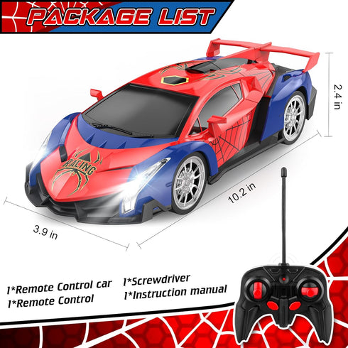 Growsland 2024 Remote Control Car for Kids, RC Cars for Boys Kids 1:18 Electric Vehicle Toy Car Hobby Racing Car Toys with Lights & Controller, Bi...