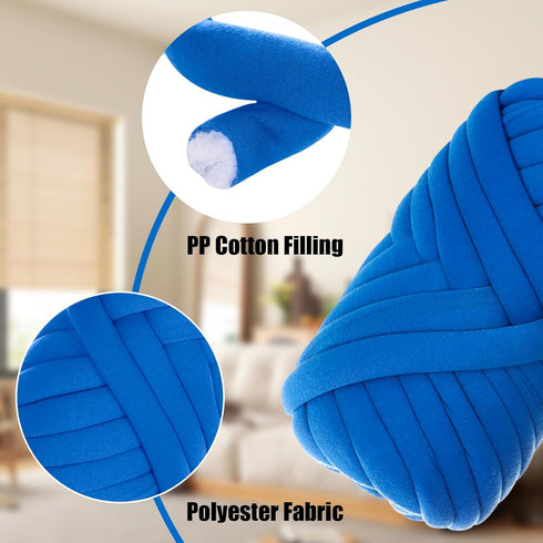 Chunky Yarn for Hand Knitting, 0.55lb/10 Yards Giant Yarn Arm Knitting Yarn, Soft Tubular Yarn for Bags, Baskets, Pillows, Pet Nests, DIY Crafts (...