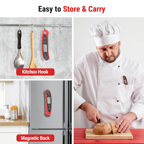F05 Digital Meat Thermometer for Cooking with Motion Sensing, Waterproof Food Thermometer for Kitchen BBQ Oil Grill Smoker Candy Thermometer Black...