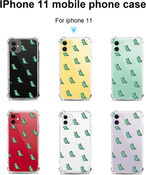 YESPURE Clear Case for iPhone 11 Cute Dinosaur Pattern Desiged for Kids Women Soft Transparent Slim Cover Fashionable Printed Bumper Shockproof An...