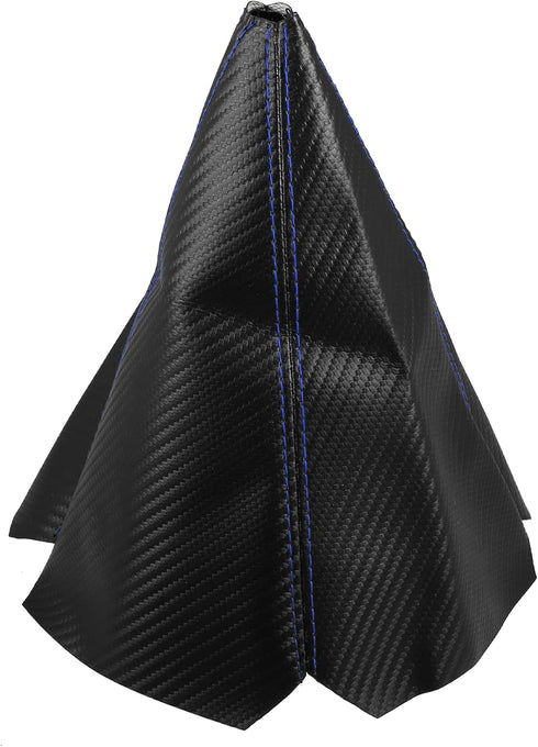 Car Shift Boot Cover Universal Gear Shift Knob Boot Dust Cover PVC PU Black with Blue Stitches...