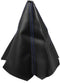 Car Shift Boot Cover Universal Gear Shift Knob Boot Dust Cover PVC PU Black with Blue Stitches...