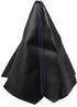 Car Shift Boot Cover Universal Gear Shift Knob Boot Dust Cover PVC PU Black with Blue Stitches...