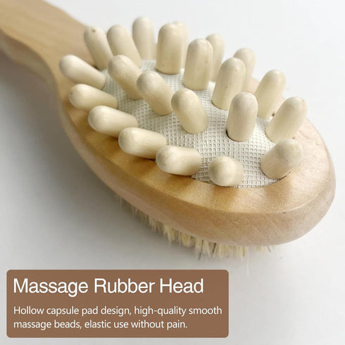 Dry Body Brush for Lymphatic Support + Cellulite Massage - Natural Bristle Skin Exfoliator for Back, Legs, and Feet - Body Scrub for Ingrown Hair ...