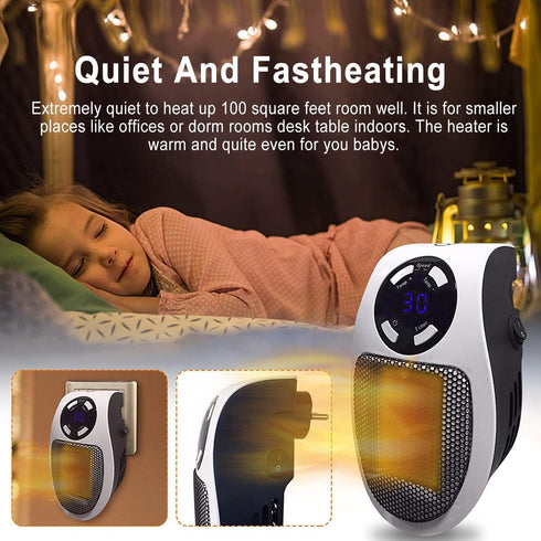 2024 Bliss Heat Plug In Heater Electric Space Toasty Heater for Bathroom and Small Rooms Low Energy Consumption Blissheat Cozy Heater Portable Com...