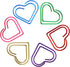 100PCS Heart Paper Clip Colorful Paper Clips Metal Heart Paperclips Large Cute Small Paper Clips Funny Heart Clips Heart Shaped Paper Clips For Ki...