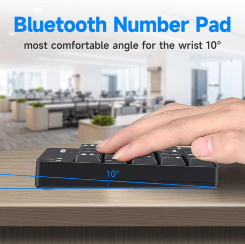 MOFII Bluetooth 5.1 Number Pad Wireless Numeric Keypad Silent 19 Keys USB Keypads, Portable Financial Accounting Numpad 10 Key for Laptop/Notebook...