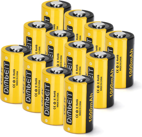 CR2 3V Lithium Battery 1000mAh, 12 Pack 3 Volt 10 Years Shelf Life CR2 Batteries with PTC Protection DL-CR2 for Golf Rangefinder, Flashlight, Alar...