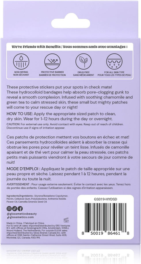 Glossmetics Check Mate Hydrocolloid Spot Stickers - Blemish Dots Clear Pimple Patches for Face, Zit Patches for Blemish Patch (40 Count) (Dots Cle...
