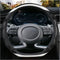 D Cut Steering Wheel Cover - D Shaped Flat Bottom Microfiber Leather Anti-Skid Breathable Fit 14.5"-15" (Black White)...