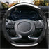 D Cut Steering Wheel Cover - D Shaped Flat Bottom Microfiber Leather Anti-Skid Breathable Fit 14.5"-15" (Black White)...