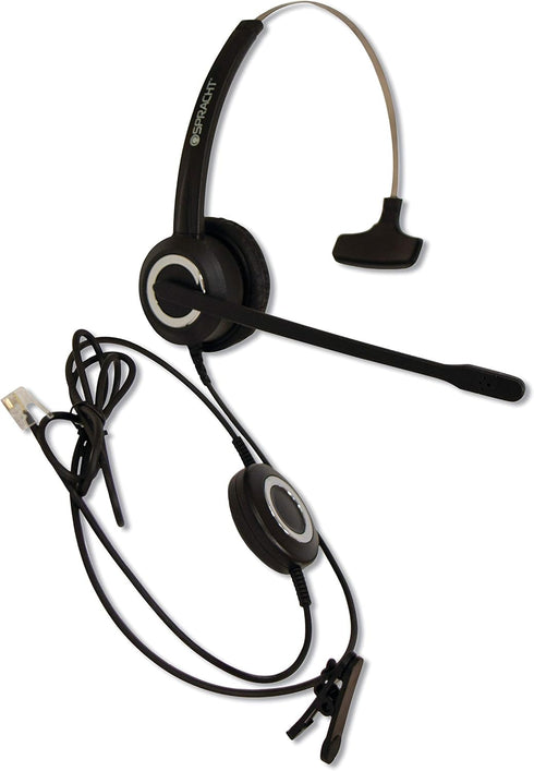 Spracht Zum RJ9 Single Ear Wired Headset for Desktop Phones | Universal Telephone Headsets for Office Phones | Works with Polycom Digium Nortel Ye...