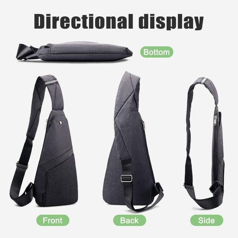 Lightweight Sling Bag for Men Slim Crossbody Purse Small Shoulder Backpack Anti-Theft Side Chest Bags...