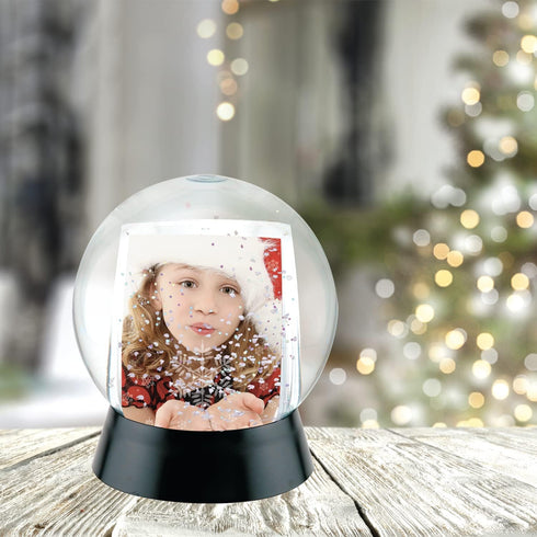 Neil Enterprises Inc. Sphere 2-Photo Snow Globe with Black Base...