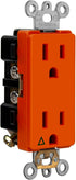 ENERLITES Isolated Ground Outlet, Industrial Grade Decorator Receptacle, 15A/125VA, 5-15R, 61500-IG-O, Orange...
