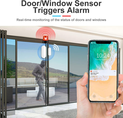WiFi Door and Window Sensor: Wireless Contact Sensor with Free App Notification Alerts, Smart Door Sensor for Alarm System & Smart Home Automation...