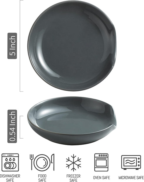 LYEOBOH Ceramic Spoon Rest for Stove Top, 5 Inch Kitchen Spoon Rest Cooking Spoon Holder Farmhouse Spatula Holder, Drip Tray for Multiple Utensils...