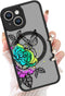 OOK Case for iPhone 15 Compatible with Magsafe Colorful Flower & Black Butterfly Design Drop-Resistant Skin-Friendly Cover Anti-Slip Full-Body Pro...