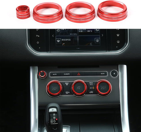 YIWANG Aluminum Alloy Car Interior Decorations Audio and Air Conditioning Knobs Trim for Land Rover Range Rover Sport 2014-2017,Vogue Autobiograph...