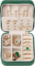 Vlando Travel Jewelry Case, Small Travel Jewelry Organizer Box for Girls Women - Dark Green...