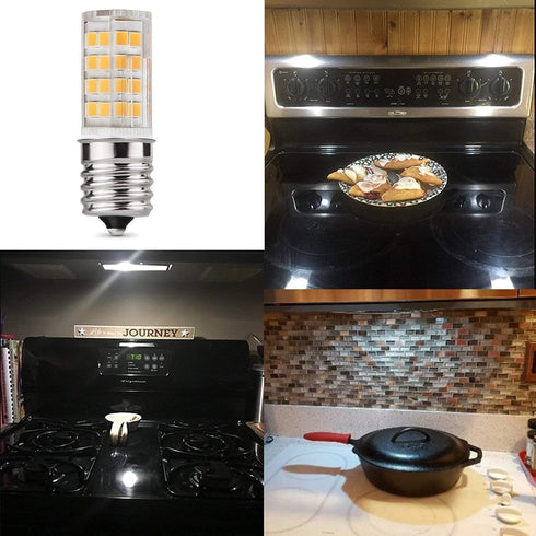 E17 LED Bulb for Microwave Oven, Kitchen Appliance Light Bulb, Stovetop Light,4 Watt (40W Halogen Bulb Equivalent), Warm White 3000K, E17 Indicato...