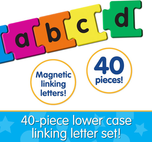 The Learning Journey Magnetic Linking Letters | Set of 40 Colorful ABC Magnets | Lowercase Letters | Fridge Magnets for Toddlers 3+ | Alphabet Let...