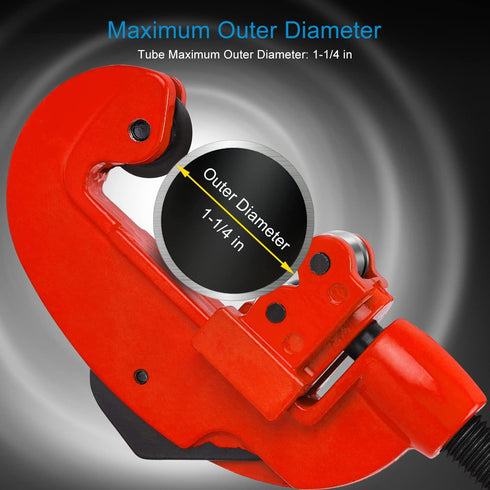 Pipe Cutter Tool, Professional Copper Pipe Cutter Kit with 2Pcs Spare Blade, Quick and Clean Cuts, 1/8 to 1-1/4 Mini Tubing Cutter for Aluminum, C...