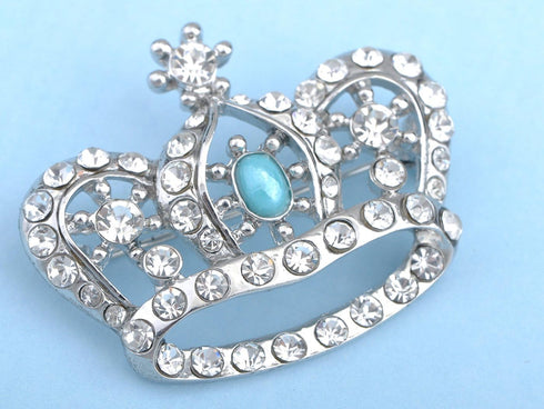 Alilang Vintage Inspired England Royal Prince Queen Crown Crystal Rhinestone Pin Brooch...