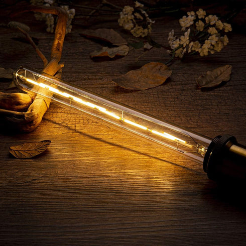 Dimmable Edison T10(T30) LED Tubular Bulb 6W,Warm White 2700K,T300 Long Tube Light Bulbs,Vintage LED Filament Bulbs 60 Watt Equivalent,E26 Base, 5...