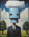 Posterizer 1 pcs-Funny chimney head man making clouds-Abstract & Modern Art-Fantasy & Fiction Art-Gift for Art Lovers-Decor for Home & Office- UNF...