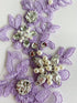 Zbroh Fine Lace Fabric Patches Embroidered rhinestones Trim Applique Decor Dress Decoration sew on sequins beads accessory one pair (light purple)...