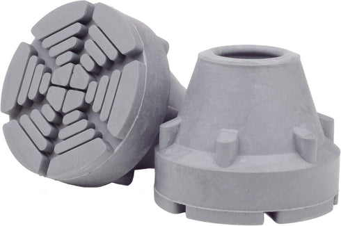GRAY Crutch Tips & Cane Tip (Pair of 2) – 1 Size Fits All 3/4" 7/8” Inch - Extreme Grip Heavy Duty Crutches Shafts Longest Lasting High Performanc...